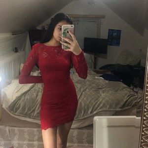 red lace forever 21 dress